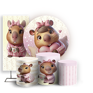 KIT Redondo Trio e Faixa - Capivara - Sublimado 3D