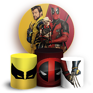 KIT Redondo e Trio - Wolverine E Deadpool - Sublimado 3D