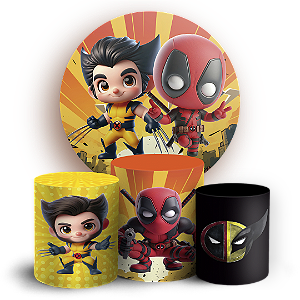 KIT Redondo e Trio - Wolverine E Deadpool - Sublimado 3D
