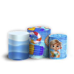 Trio Cilindro - Pool Party - Sublimado 3D