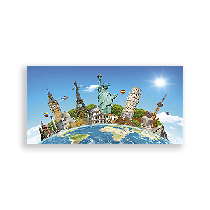 Painel Retangular - Mundo Viagens - Sublimado 3D