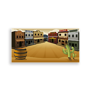 Painel Retangular - Fundo Velho Oeste - Sublimado 3D