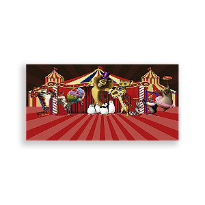 Painel Retangular - Madagascar Circo - Sublimado 3D