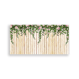 Painel Retangular - Madeira Floral - Sublimado 3D