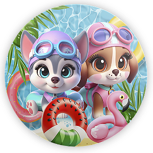 Painel Redondo - Patrulha Canina - Sublimado 3D