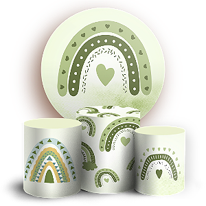 KIT Redondo e Trio - Arco Iris Boho - Sublimado 3D