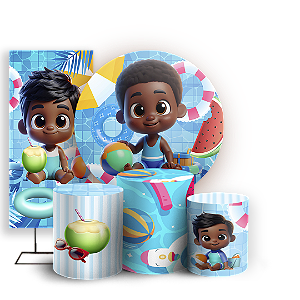 KIT Redondo Trio e Faixa - Pool Party - Sublimado 3D