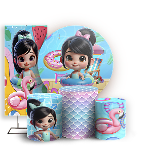 KIT Redondo Trio e Faixa - Pool Party - Sublimado 3D