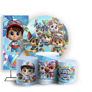 KIT Redondo Trio e Faixa - Patrulha Canina - Sublimado 3D