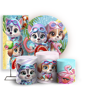 KIT Redondo Trio e Faixa - Patrulha Canina - Sublimado 3D