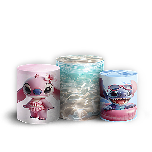 Trio Cilindro - Stitch Pool Party - Sublimado 3D