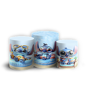 Trio Cilindro - Stitch Pool Party - Sublimado 3D