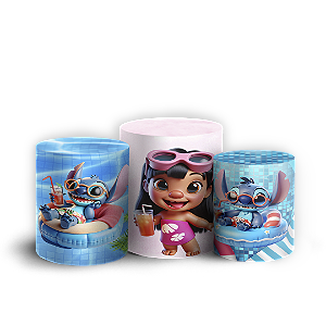 Trio Cilindro - Stitch Pool Party - Sublimado 3D