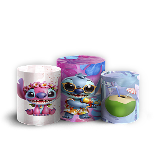Trio Cilindro - Stitch Pool Party - Sublimado 3D