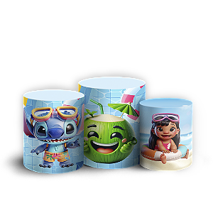 Trio Cilindro - Stitch Pool Party - Sublimado 3D