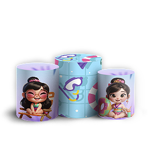 Trio Cilindro - Princesas Pool Party - Sublimado 3D