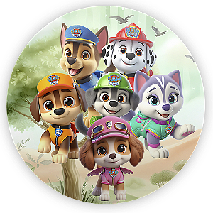 Painel Redondo - Patrulha Canina - Sublimado 3D