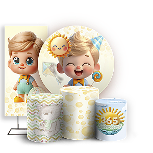 KIT Redondo Trio e Faixa - Sorrisos - Sublimado 3D