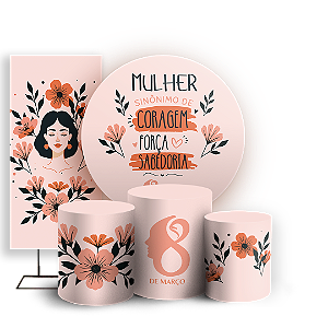 KIT Redondo Trio e Faixa - Dia da Mulher - Sublimado 3D