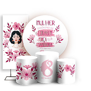 KIT Redondo Trio e Faixa - Dia da Mulher - Sublimado 3D