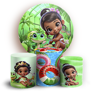 KIT Redondo e Trio - Princesas Pool Party - Sublimado 3D