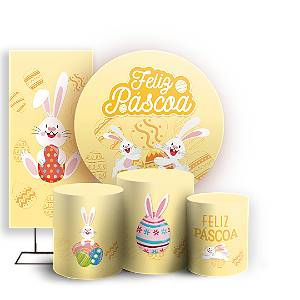 KIT Redondo Trio e Faixa - Páscoa - Sublimado 3D
