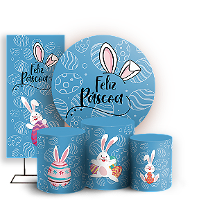 KIT Redondo Trio e Faixa - Páscoa - Sublimado 3D