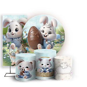 KIT Redondo Trio e Faixa - Páscoa - Sublimado 3D