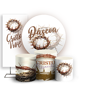 KIT Redondo Trio e Faixa - Páscoa - Sublimado 3D