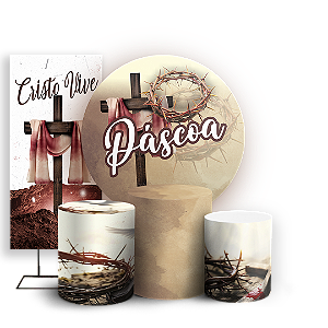 KIT Redondo Trio e Faixa - Páscoa - Sublimado 3D