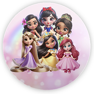 Painel Redondo - Princesas - Sublimado 3D