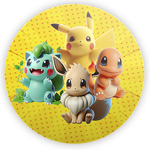 Painel Redondo - Pokemon - Sublimado 3D