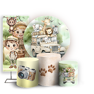 KIT Redondo Trio e Faixa - Safari - Sublimado 3D