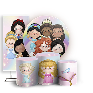 KIT Redondo Trio e Faixa - Princesas - Sublimado 3D