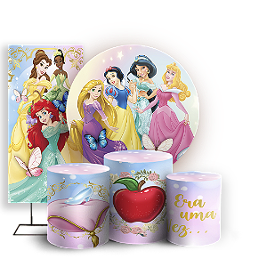 KIT Redondo Trio e Faixa - Princesas - Sublimado 3D