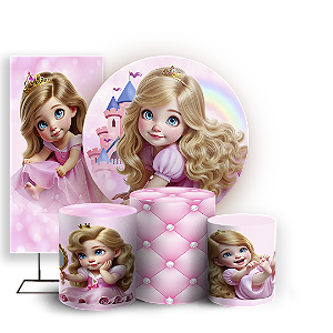 KIT Redondo Trio e Faixa - Princesa - Sublimado 3D