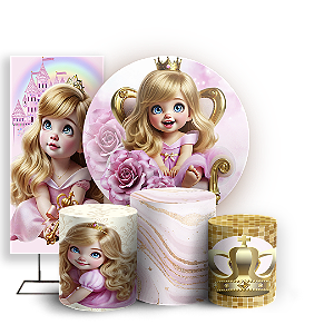 KIT Redondo Trio e Faixa - Princesa - Sublimado 3D