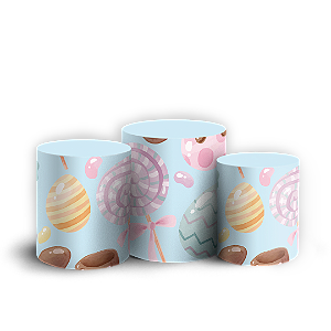 Trio Cilindro - Pascoa - Sublimado 3D