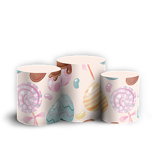 Trio Cilindro - Pascoa - Sublimado 3D