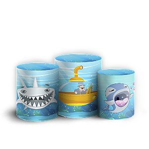 Trio Cilindro - Bita Fundo Do Mar - Sublimado 3D