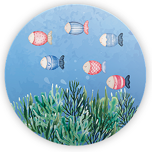Painel Redondo - Fundo Do Mar  - Sublimado 3D