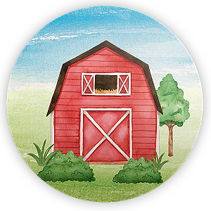 Painel Redondo - Fazendinha  - Sublimado 3D