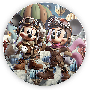 Painel Redondo - Mickey Aviador - Sublimado 3D