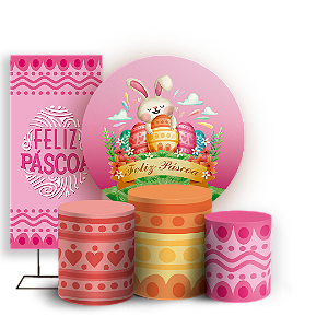 KIT Redondo Trio e Faixa - Páscoa - Sublimado 3D