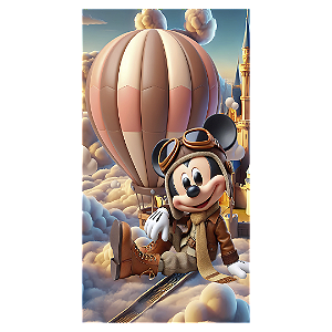 Faixa Lateral - Mickey Aviador - Sublimado 3D