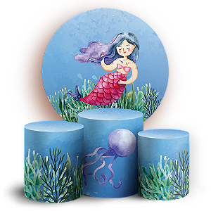 KIT Redondo e Trio - Fundo Do Mar  - Sublimado 3D