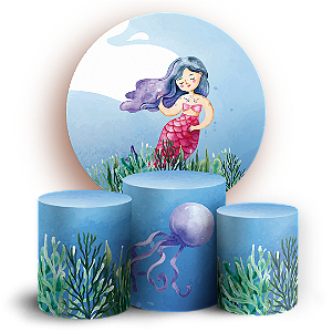 KIT Redondo e Trio - Fundo Do Mar  - Sublimado 3D