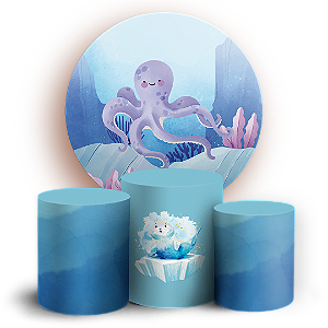 KIT Redondo e Trio - Fundo Do Mar  - Sublimado 3D