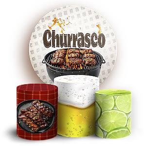 KIT Redondo e Trio - Churrasco - Sublimado 3D