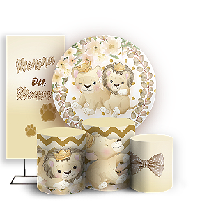 KIT Redondo Trio e Faixa - Chá Revelação - Sublimado 3D